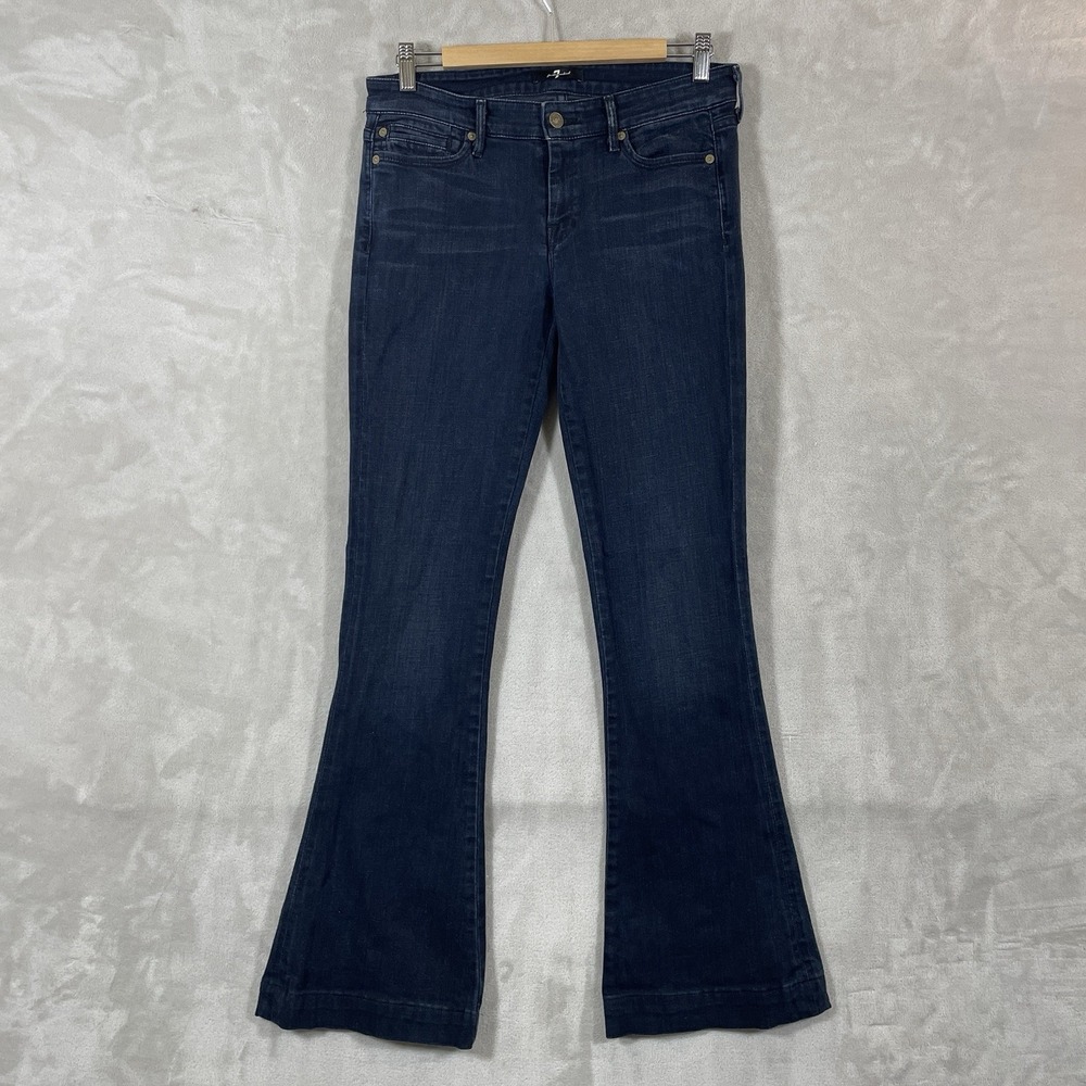 7 For All Mankind Womens Jiselle Flare Jeans Size 29 Dark Wash‎ Bell Bottom